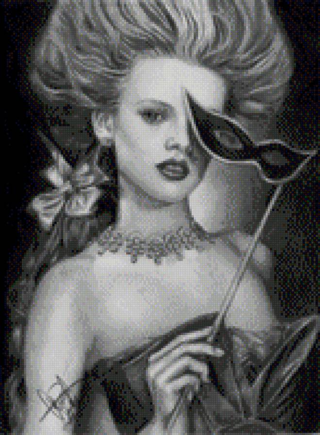 портрет - женщина, девушка, черно-белый, портрет - предпросмотр