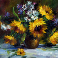 Схема вышивки «Натюрморт с подсолнухами»