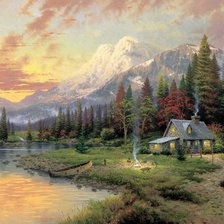 Схема вышивки «у подножия гор»