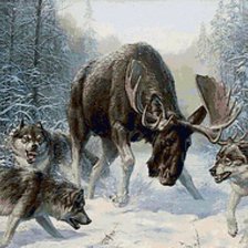 Схема вышивки «охота»