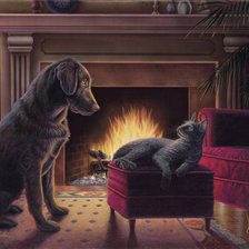 Схема вышивки «у камина»