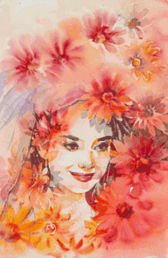 девушка в цветах - портрет, девушка, цветы - предпросмотр