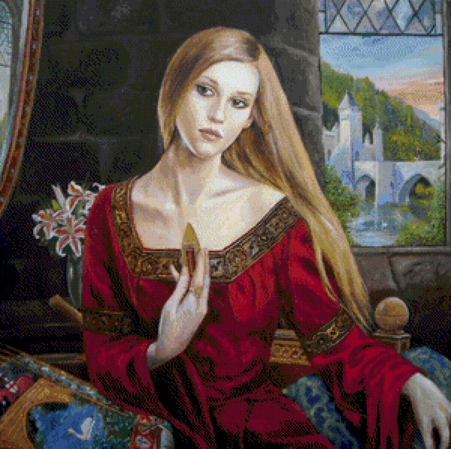 замечталась - замок, портрет, девушка, красавица - предпросмотр