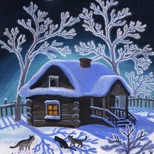 Схема вышивки «зимний вечер»