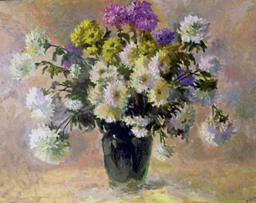 букет в вазе - кухня, акварель, цветы, букет, ваза, живопись - предпросмотр