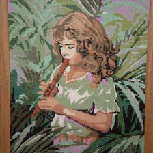 Схема вышивки «девочка с дудочкой»