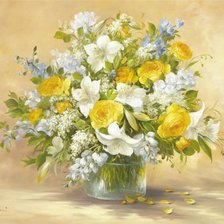 Схема вышивки «желтый букет»