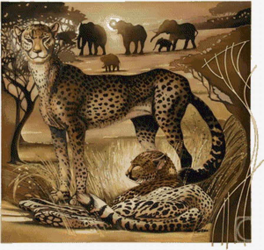 Саванна - животные, пейзаж, африка - предпросмотр