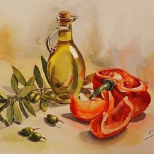 Схема вышивки «Натюрморт с оливками»