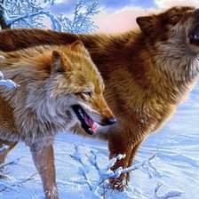 Схема вышивки «Волки»