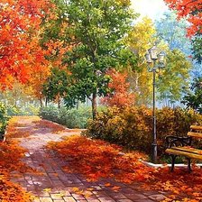 Схема вышивки «Осенняя аллея»