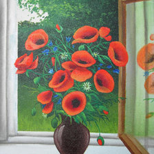 Схема вышивки «маки»