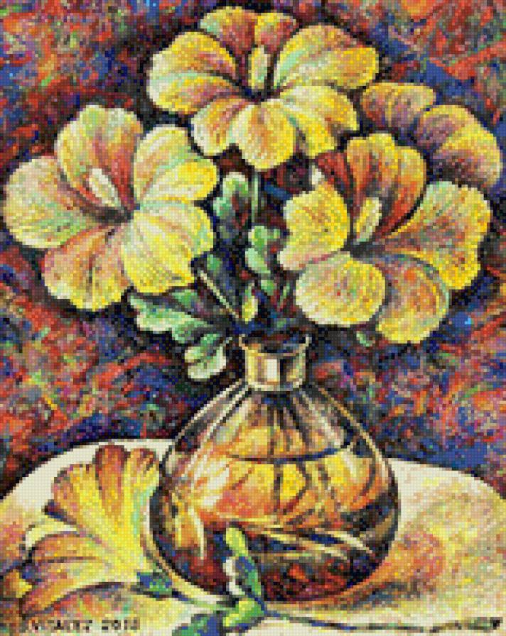 116 - натюрморт, ваза, букет, цветы - предпросмотр