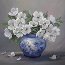 Схема вышивки «Белые цветы»