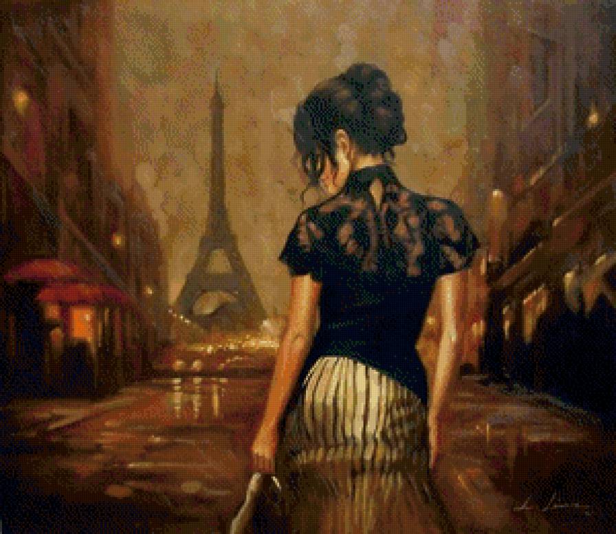 Париж - девушка, париж, городской пейзаж - предпросмотр