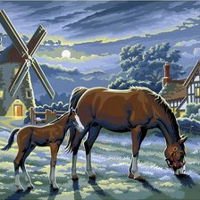 Схема вышивки «Вечер у мельницы»