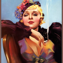 Схема вышивки «Дама с сигаретой»