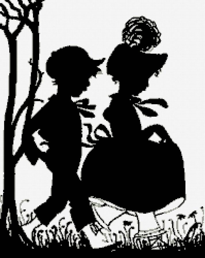 пара монохрм - чорнобелое, мальчик, дети, монохром, девочка, пара - предпросмотр