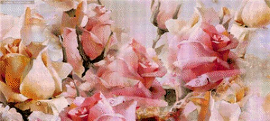 розы - цветы, роза, живопись - предпросмотр