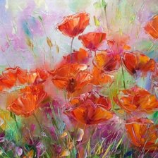 Схема вышивки «красные маки»