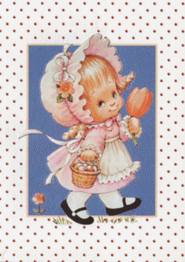 Открытки - девочка, ребенок, дети, цветок - предпросмотр