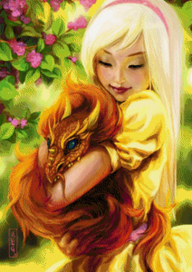 девушка с драконом - женский образ, женщина, девушка - предпросмотр