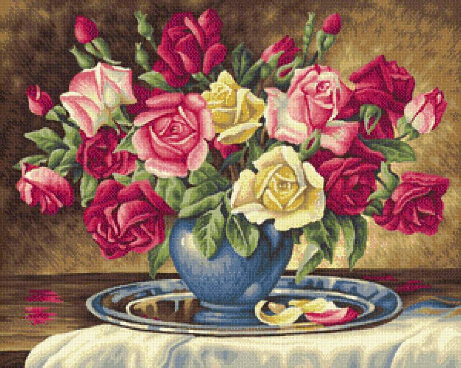 Букет роз - цветы, натюрморт, розы - предпросмотр