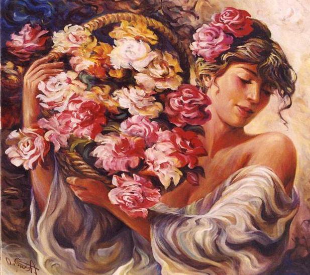 девойка с кошница цветя - оригинал