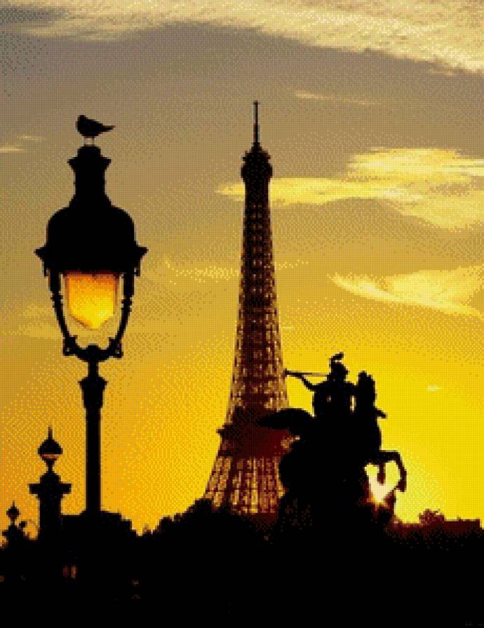 париж - франция, фонарь, эйфелева башня, париж - предпросмотр