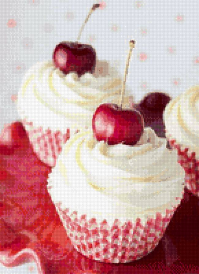 пирожные - кухня, десерт, вишня, пирожные, сладости - предпросмотр