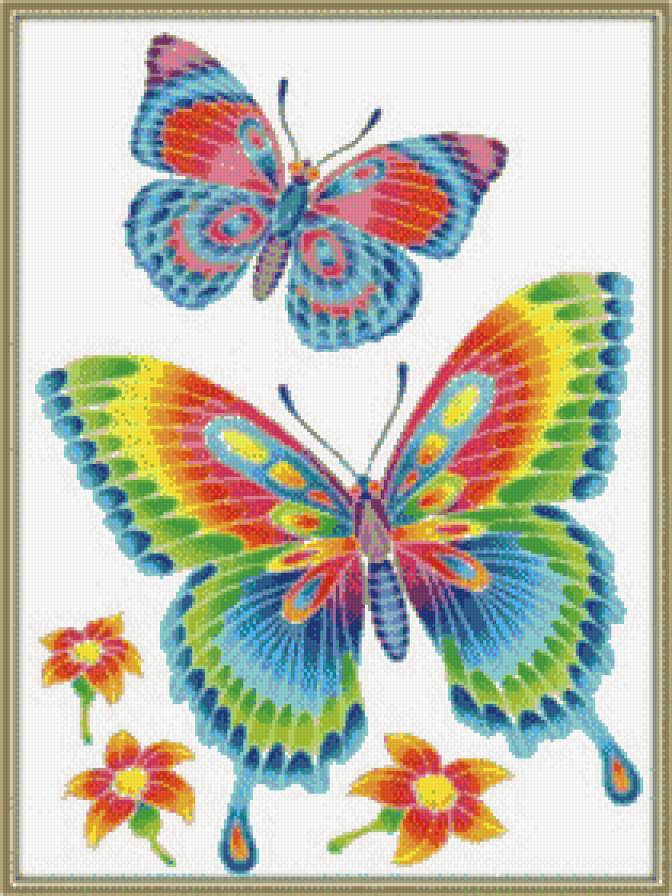 Бабочки - бабочки, цветы - предпросмотр