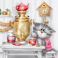 Схема вышивки «Котик»