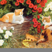 Схема вышивки «Котики»