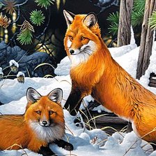 Схема вышивки «Лисички»