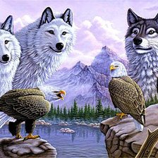 Схема вышивки «Обитатели гор»