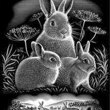 Схема вышивки «Кролики»