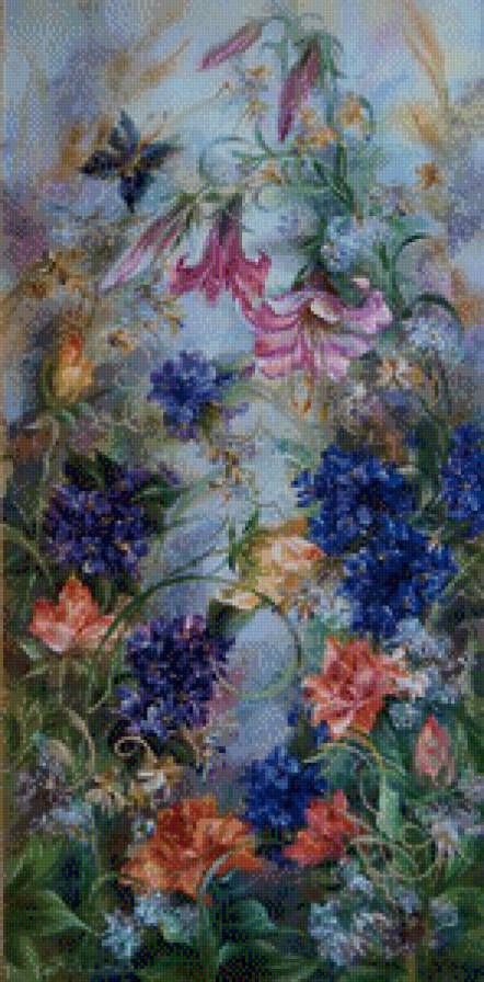 цветы - букет, живопись, цветы, акварель - предпросмотр