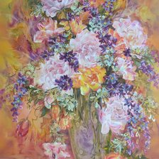 Схема вышивки «цветы в вазе»