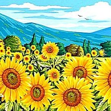 Схема вышивки «Подсолнухи»