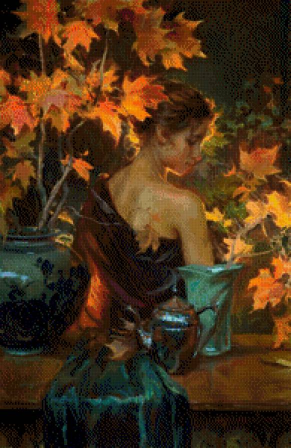 Осень.Даниэль Герхартц - даниэль герхартц, женщины, живопись - предпросмотр