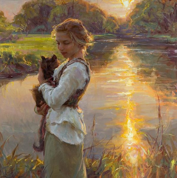 Закат.Даниэль Герхартц - даниэль герхартц, женщины, живопись - оригинал