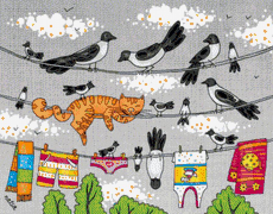 Смех - кошка, птицы, смех - предпросмотр