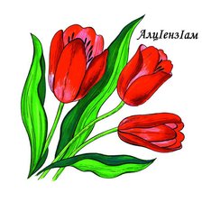 Схема вышивки «Тюльпаны»