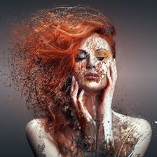 Схема вышивки «Рыжая девушка»