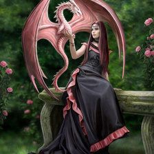 Схема вышивки «Дракон и нежность»