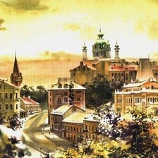 Схема вышивки «Андреевский спуск в Киеве»