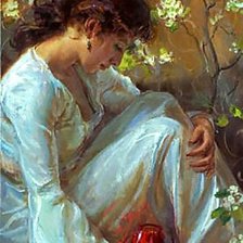 Схема вышивки «Женщина со свечой.Даниэль Герхартц»