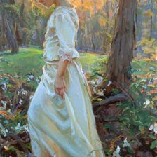 Схема вышивки «За подснежниками.Даниэль Герхартц»