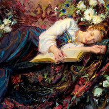 Схема вышивки «Уснула...Даниэль Герхартц»