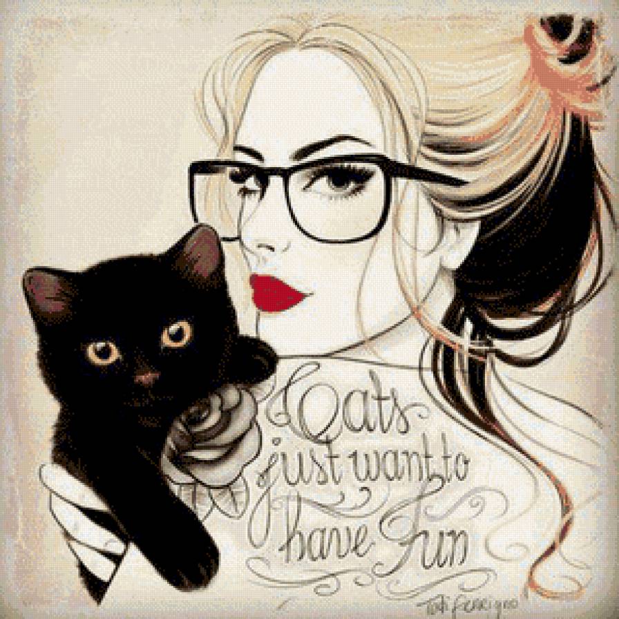 гламур мур мур - гламур, девушка, красавица, котики, портрет - предпросмотр